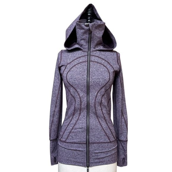 Lululemon Stride Jacket II Luon Hooded Size 4 Heathered Cherry Athleisure Yoga - Picture 3 of 16